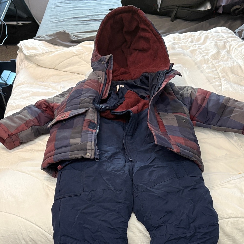 Carters Plaid Hooded Snow Jacket and Pants Set